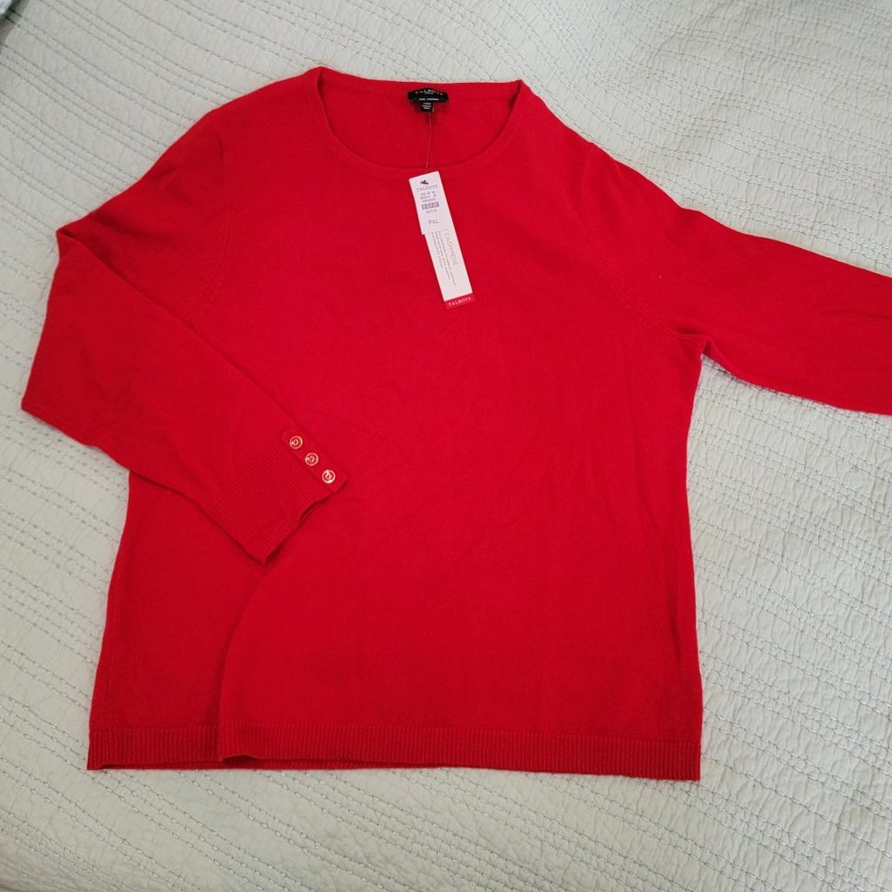 NWT Talbots Pure Cashmere Sweater P XL Red